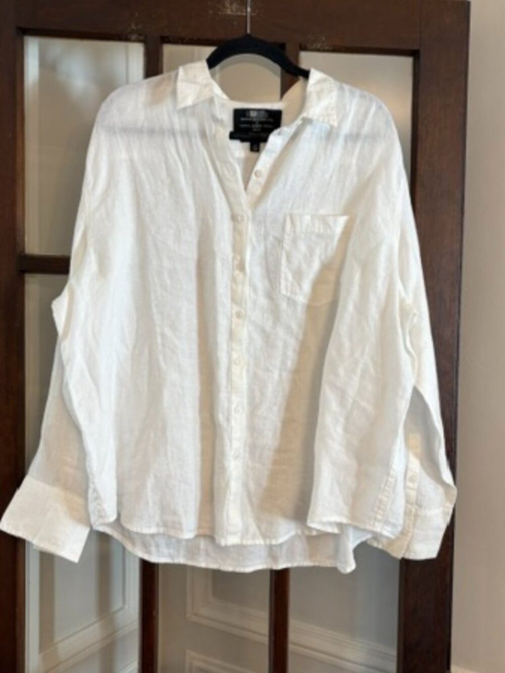 J.Crew Baird McNutt Irish Linen Button Down Shirt in White, Size 20
